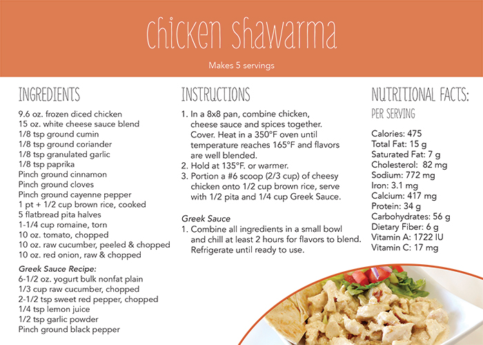 Home Recipe Card: Cheesy Chicken Shawarma Rice Bowl | U.S. Dairy