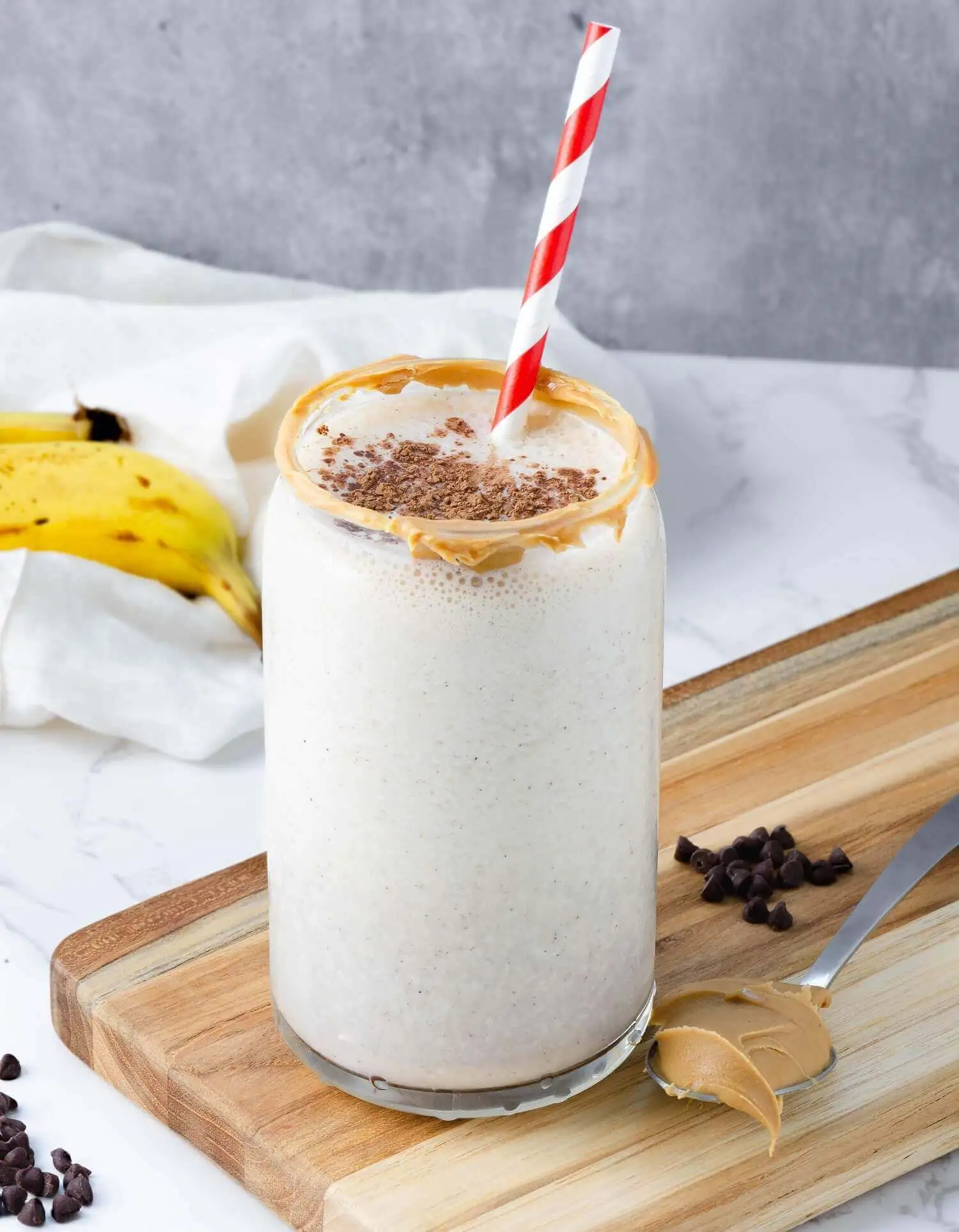 Milk Peanut Butter Shake with Banana - Garlic & Zest